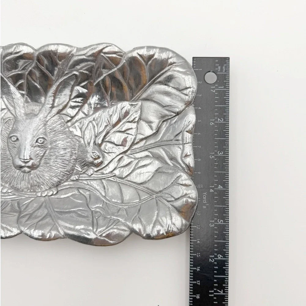 VTG 90s‎ Arthur Court Bunny Rabbit Aluminum Serving Tray Platter NOS Cottage 19